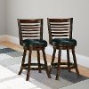 Cappuccino/ Black Bonded Leather Counter Height Stool Pair - Woodgrove-2