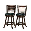 Cappuccino/ Black Bonded Leather Counter Height Stool Pair - Woodgrove-3