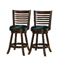 Cappuccino/ Black Bonded Leather Counter Height Stool Pair - Woodgrove-3