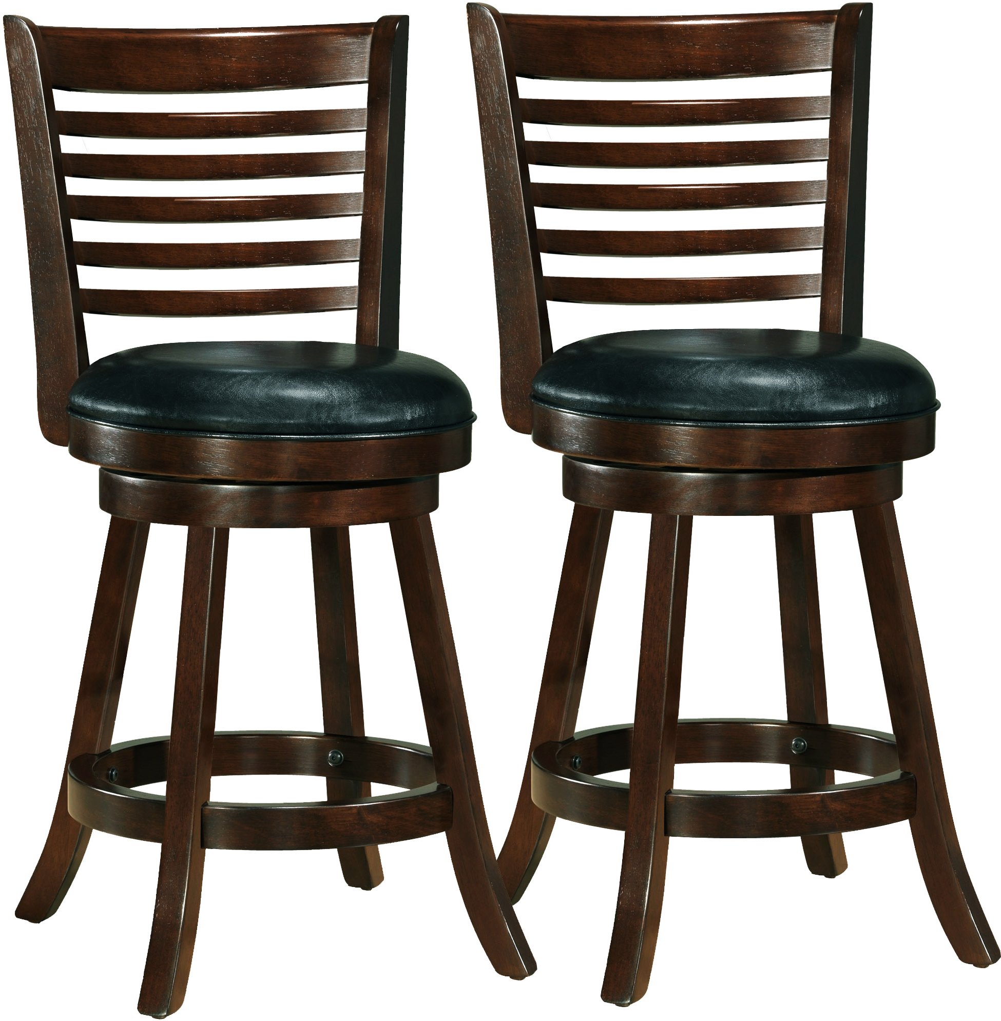 Cappuccino and Black Bonded Leather Counter Height Stool (Set of 2) - Woodgrove-1