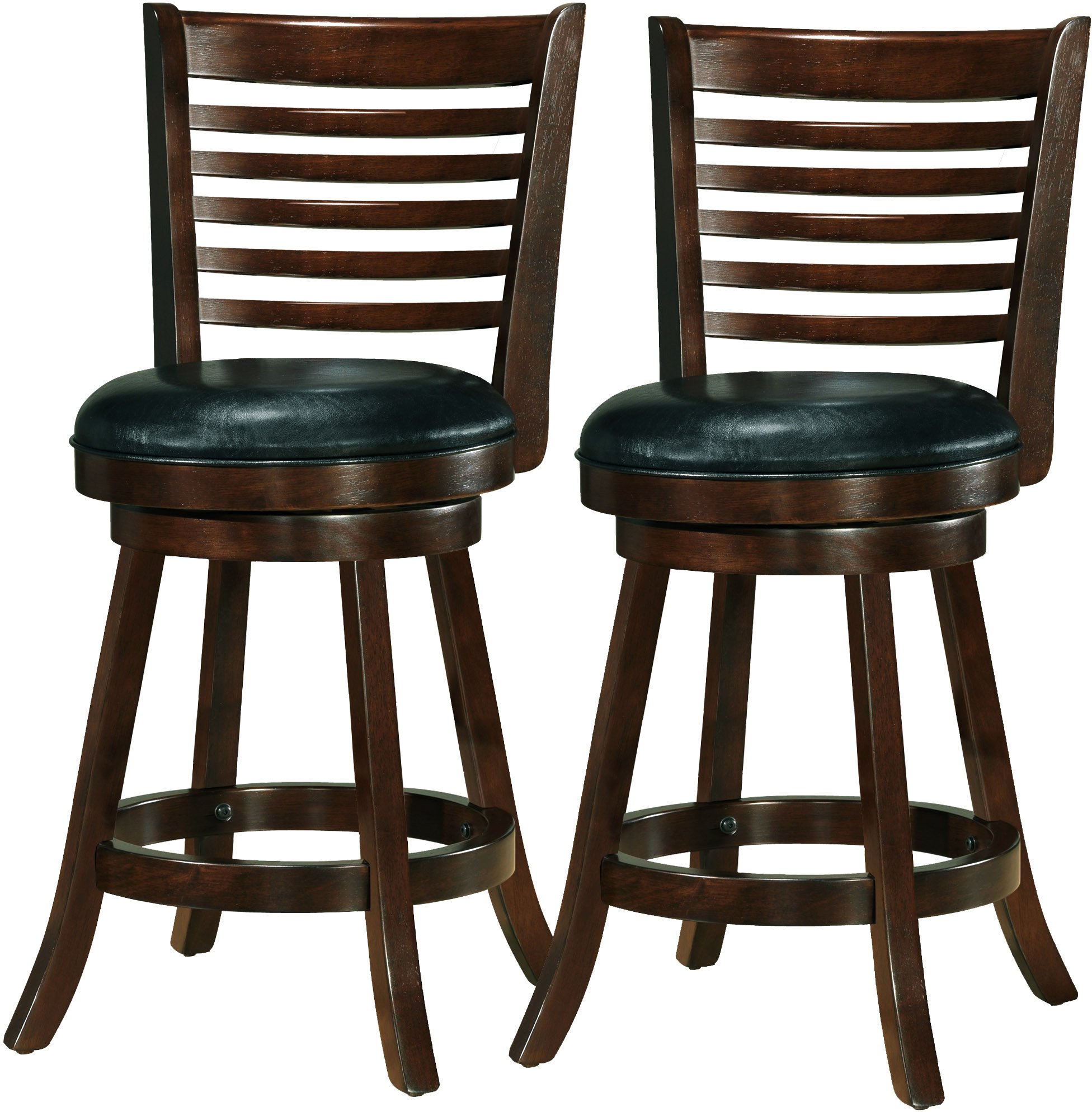 Cappuccino and Black Bonded Leather Counter Height Stool (Set of 2) - Woodgrove-3