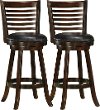 Cappuccino/ Black Bonded Leather Bar Stool Pair - Woodgrove