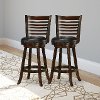 Cappuccino/ Black Bonded Leather Bar Stool Pair - Woodgrove-2