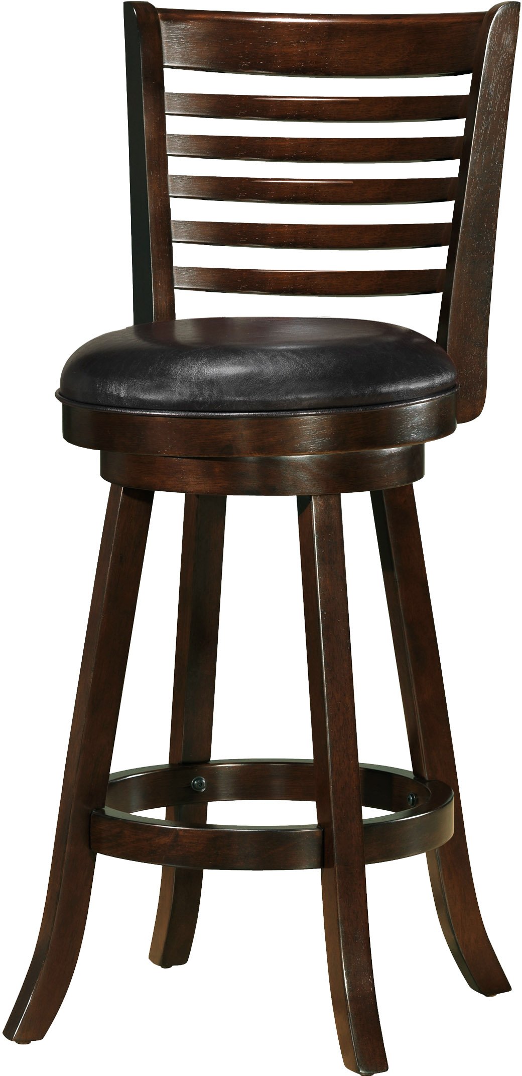 Cappuccino/ Black Bonded Leather Bar Stool Pair - Woodgrove-3