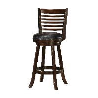 Cappuccino/ Black Bonded Leather Bar Stool Pair - Woodgrove-3