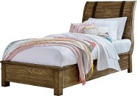Rustic Casual Pine Twin Sleigh Bed - Nelson