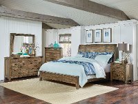 Rustic Casual Pine 6 Piece Twin Bedroom Set - Nelson