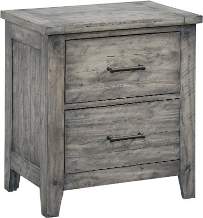 Rustic Casual Gray Nightstand - Nelson
