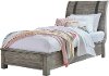 Clearance Rustic Casual Gray Twin Sleigh Bed - Nelson