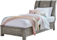 Rustic Gray Twin Sleigh Bed - Nelson