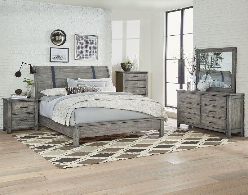 Rustic Gray 4 Piece Queen Bedroom Set - Nelson | RC Willey Furniture Store