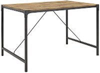 Brown Wood and Metal Dining Table - Angle Iron