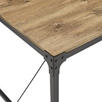 Brown Wood and Metal Dining Table - Angle Iron-2