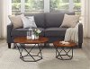 Walnut/ Gold Geometric Nesting Coffee Tables