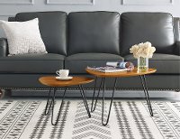 Walnut Hairpin Leg Wood Nesting Coffee Table Set