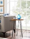 Walnut Hairpin Leg Wood Side Table (18 Inch)
