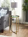 AF16ALSTGGD 16 Inch Glass and Bronze Round Side Table - Walker Edison