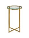 Glass/ Bronze Round Side Table (16 Inch)-3