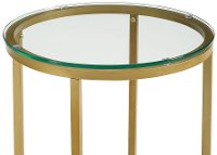 Glass/ Bronze Round Side Table (16 Inch)-2