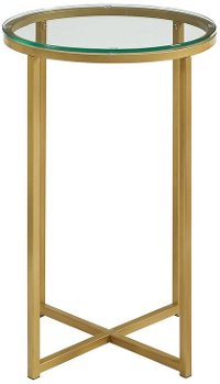 Glass/ Bronze Round Side Table (16 Inch)-3
