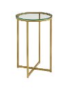 Glass/ Bronze Round Side Table (16 Inch)-4
