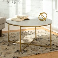 Marble and Gold Round Coffee Table (36 Inch)
