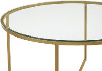 Glass Top 36 Inch Round Coffee Table with Gold Base-4