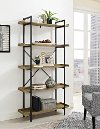 Black Pipe/ Barnwood 5-Shelf Bookshelf (68 Inch)