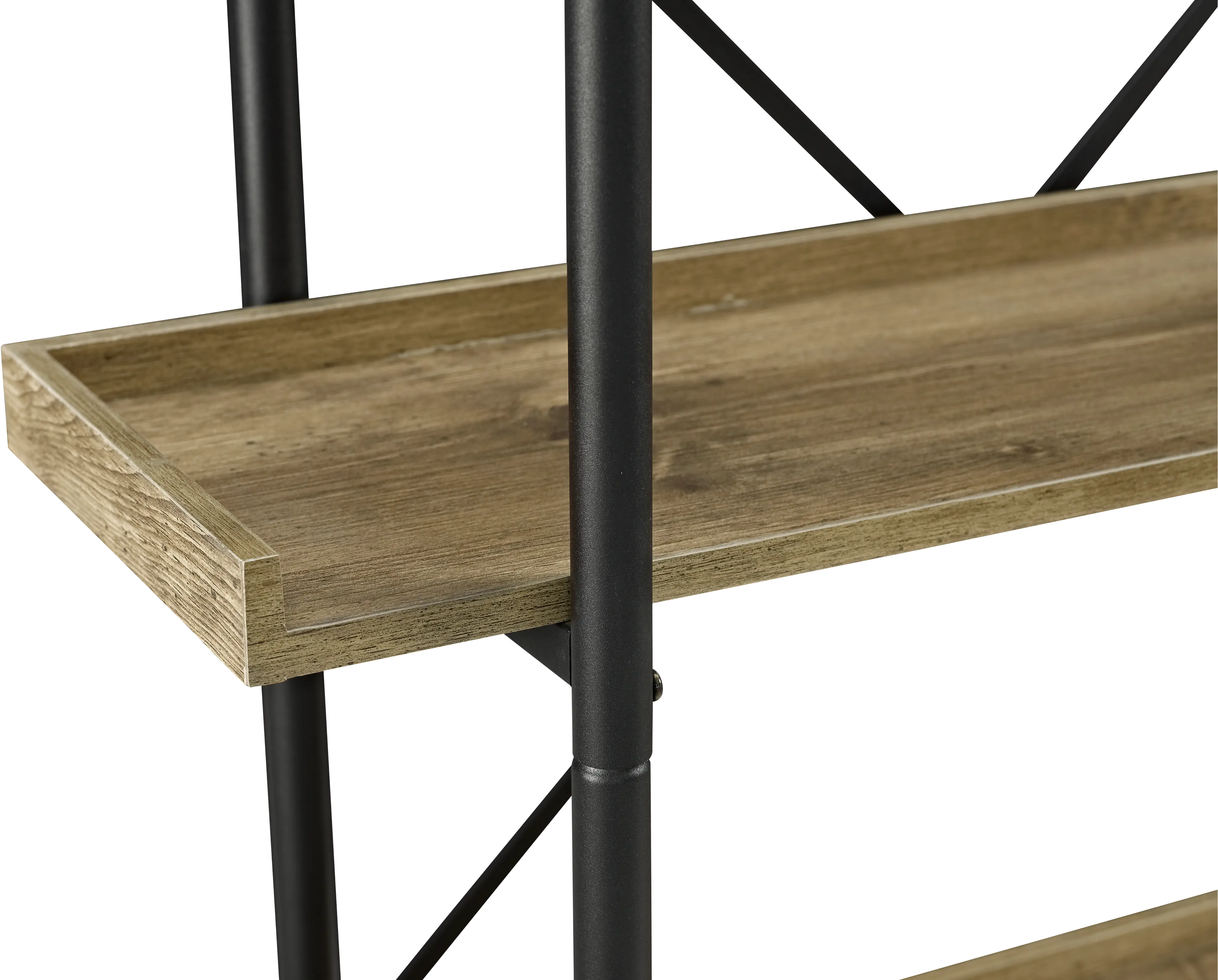 BS68UPBW Black Pipe/ Barnwood 5-Shelf Bookshelf (68 Inch)-2