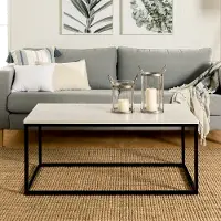 C42LWSQMB Modern 42 inch Coffee Table - White Marble