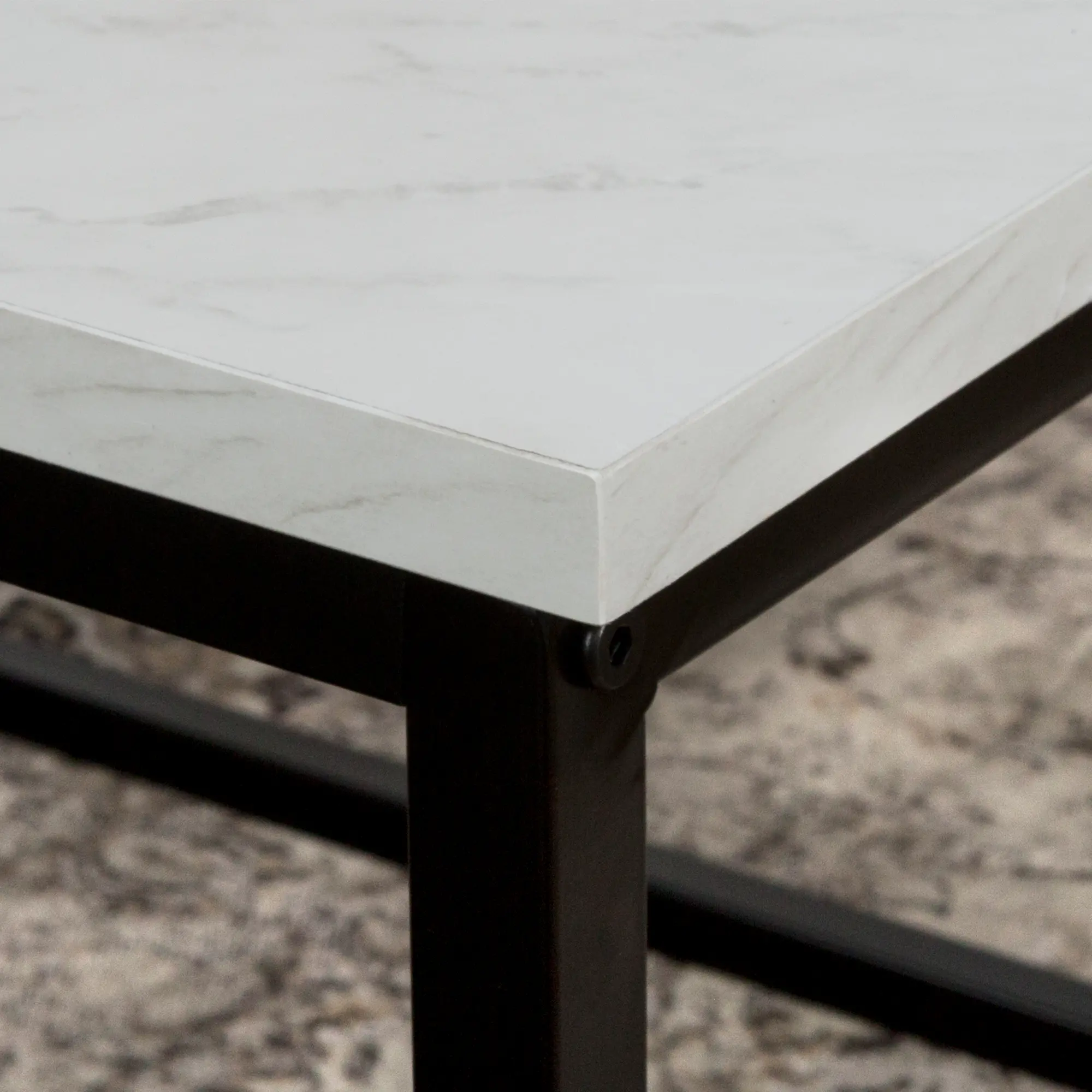 C42LWSQMB Modern 42 inch Coffee Table - White Marble-2