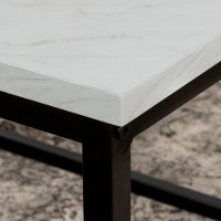 Modern 42 inch Coffee Table - White Marble-2