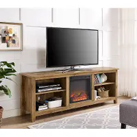 W70FP18BW Brown Wood 70 Inch TV Stand with Fireplace