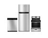 KIT Whirlpool 4 Piece Kitchen Appliance Package with Freestanding Electric Range - Stainless Steel