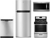 KIT Whirlpool 4 Piece Kitchen Appliance Package with Gas Range with Multiple Power Burners - Stainless Steel