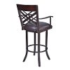 Brown Swivel Arm Counter Height Stool - Tahiti-2