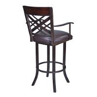 Brown Swivel Arm Counter Height Stool - Tahiti-2