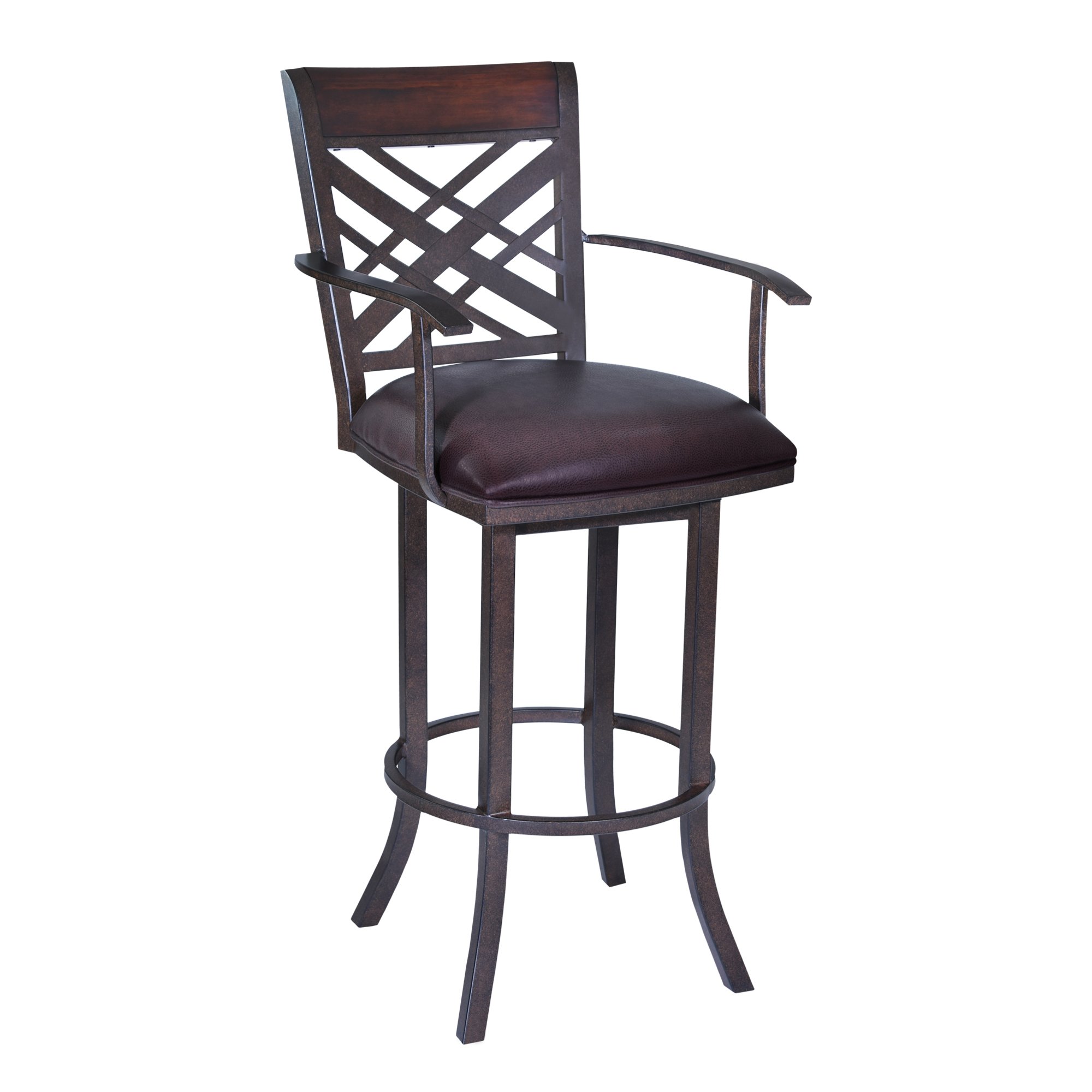 Tahiti Brown Swivel Arm Counter Height Stool-1