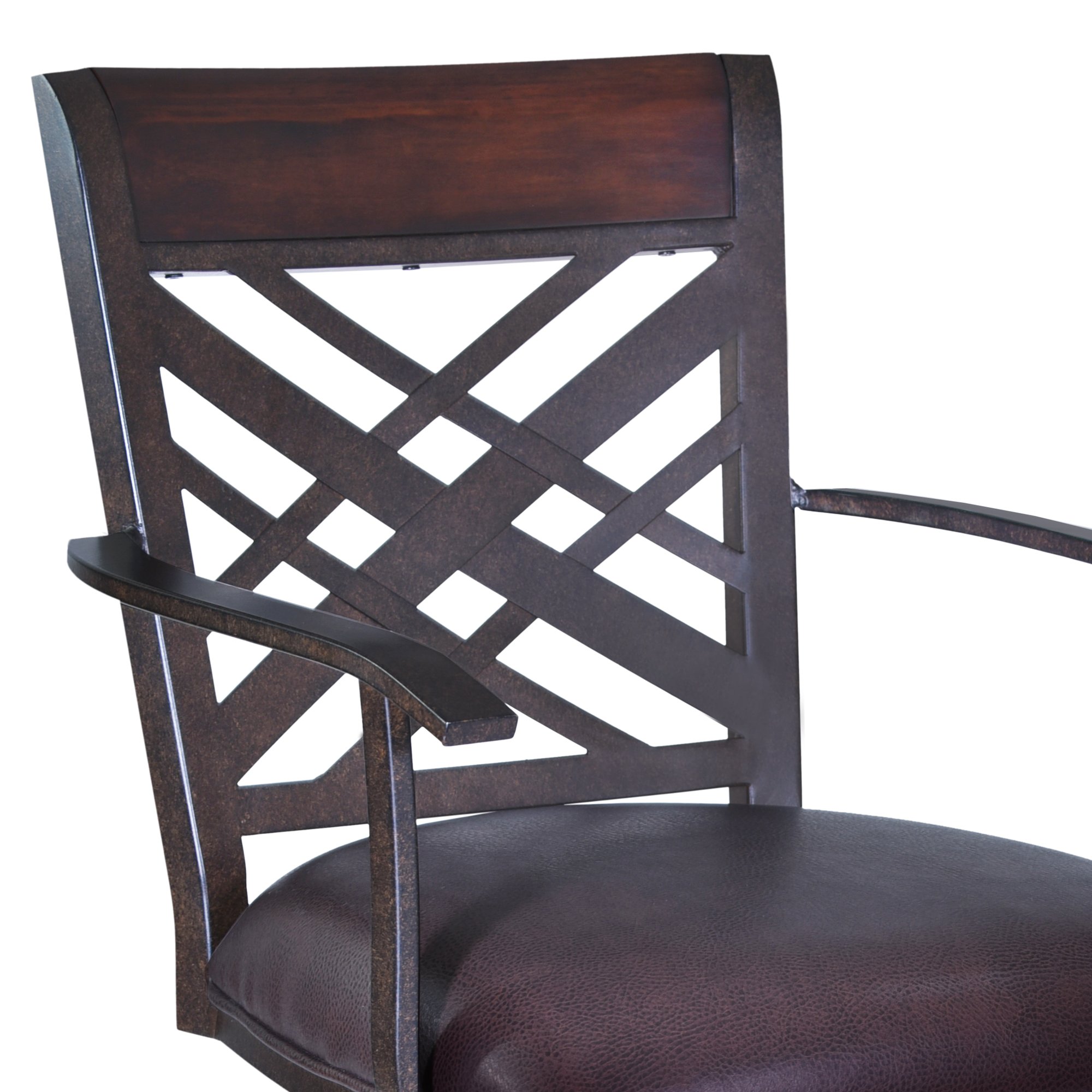 Tahiti Brown Swivel Arm Counter Height Stool-3