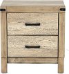 Rustic Contemporary Antiqued White Nightstand - Matteo