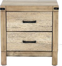 Rustic Contemporary Antiqued White Nightstand - Matteo