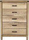 Rustic Contemporary Antiqued White Chest of Drawers - Matteo