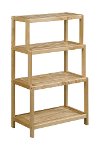 Blonde Wooden 4 Tier Stepback Shelf - Dunnsville