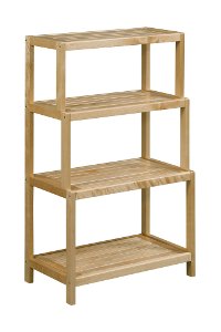 Blonde Wooden 4 Tier Stepback Shelf - Dunnsville