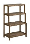 Antique Chestnut Wooden 4 Tier Stepback Shelf - Dunnsville
