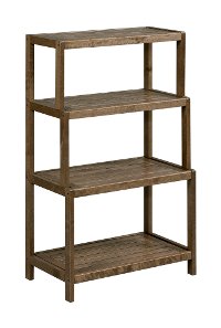 Antique Chestnut Wooden 4 Tier Stepback Shelf - Dunnsville