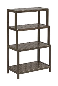 Espresso Wooden 4 Tier Stepback Shelf - Dunsville