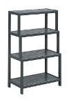 Graphite Wooden 4 Tier Stepback Shelf - Dunnsville