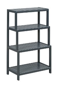 Graphite Wooden 4 Tier Stepback Shelf - Dunnsville
