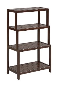 Merlot Wooden 4 Tier Stepback Shelf - Dunnsville
